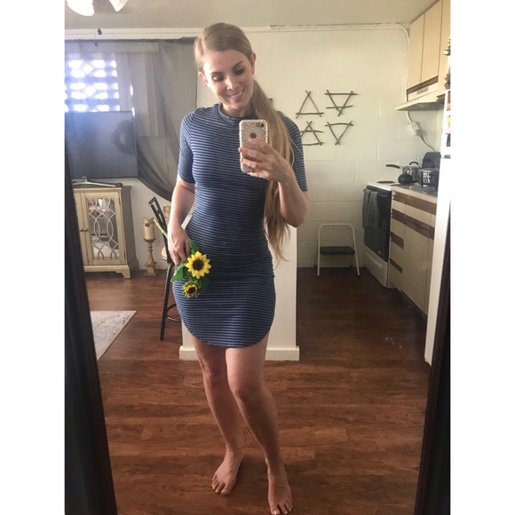 Charlotte Russe blue and black striped dress - Picture 3 of 5